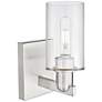 2_Arcadia Clymer 11" High Brushed Satin Nickel Sconce With Clear Shade more views