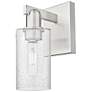 1_Arcadia Clymer 11" High Brushed Satin Nickel Sconce With Seedy Shade