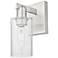 Arcadia Clymer 11" High Brushed Satin Nickel Sconce With Seedy Shade