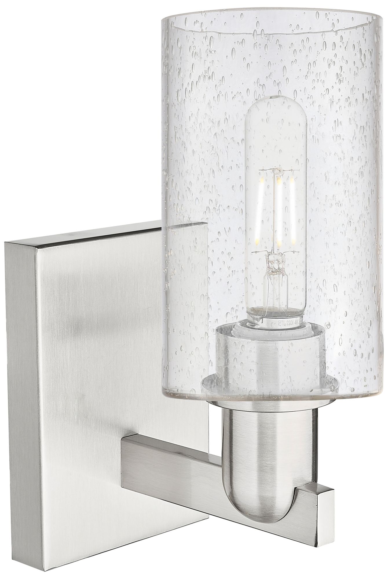 Image 2 Arcadia Clymer 11" High Brushed Satin Nickel Sconce With Seedy Shade more views