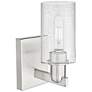 2_Arcadia Clymer 11" High Brushed Satin Nickel Sconce With Seedy Shade more views