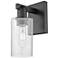 Arcadia Clymer 11" High Matte Black Sconce With Seedy Shade