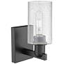 2_Arcadia Clymer 11" High Matte Black Sconce With Seedy Shade more views