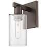 1_Arcadia Clymer 11" High Oil Rubbed Bronze Sconce With Clear Shade