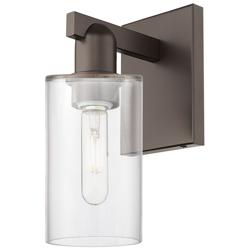 Arcadia Clymer 11" High Oil Rubbed Bronze Sconce With Clear Shade