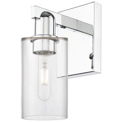 Arcadia Clymer 11" High Polished Chrome Sconce With Clear Shade
