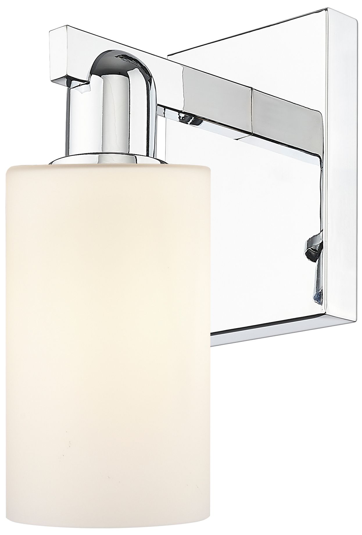 Arcadia Clymer 11" High Polished Chrome Sconce With Matte White Shade