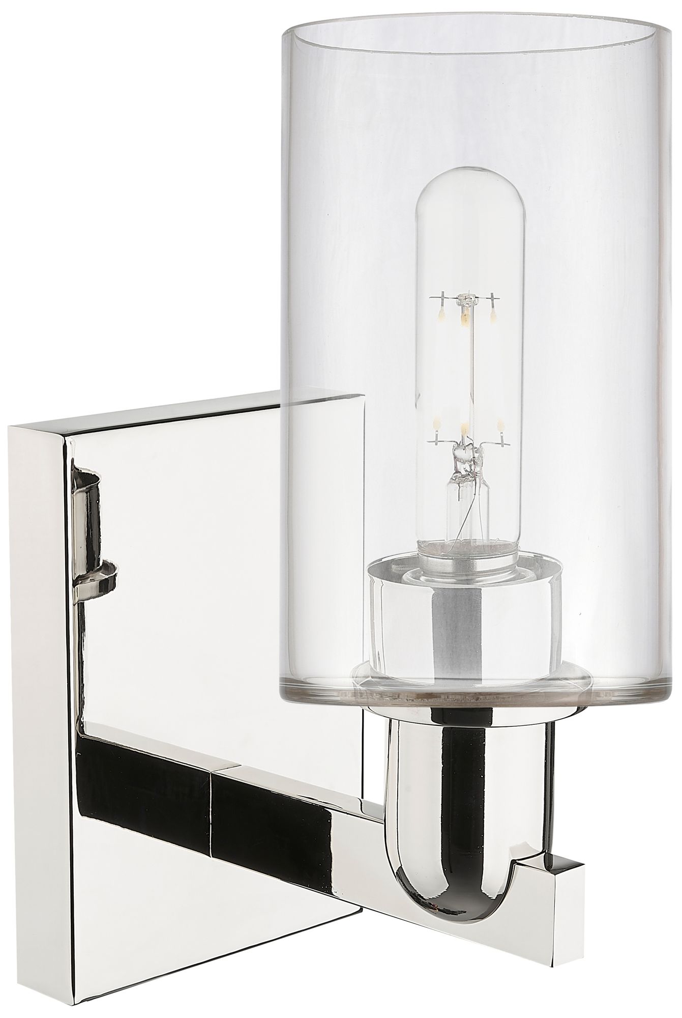 Image 2 Arcadia Clymer 11" High Polished Nickel Sconce With Clear Shade more views