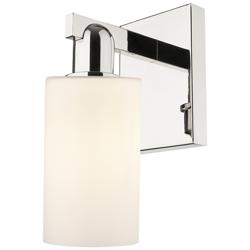 Arcadia Clymer 11" High Polished Nickel Sconce With Matte White Shade