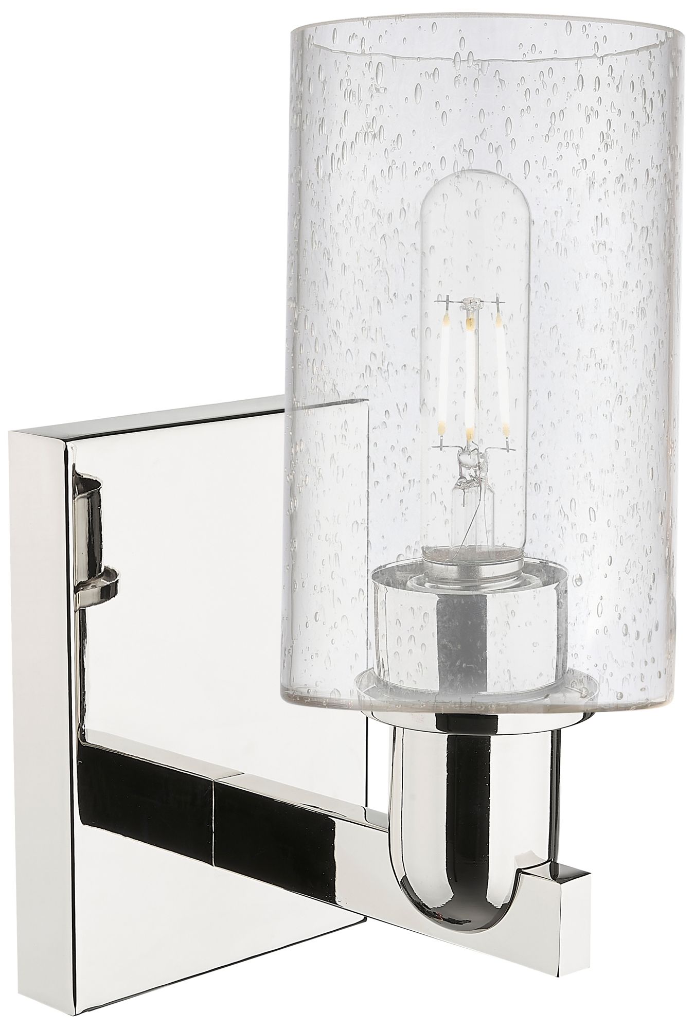 Image 2 Arcadia Clymer 11" High Polished Nickel Sconce With Seedy Shade more views