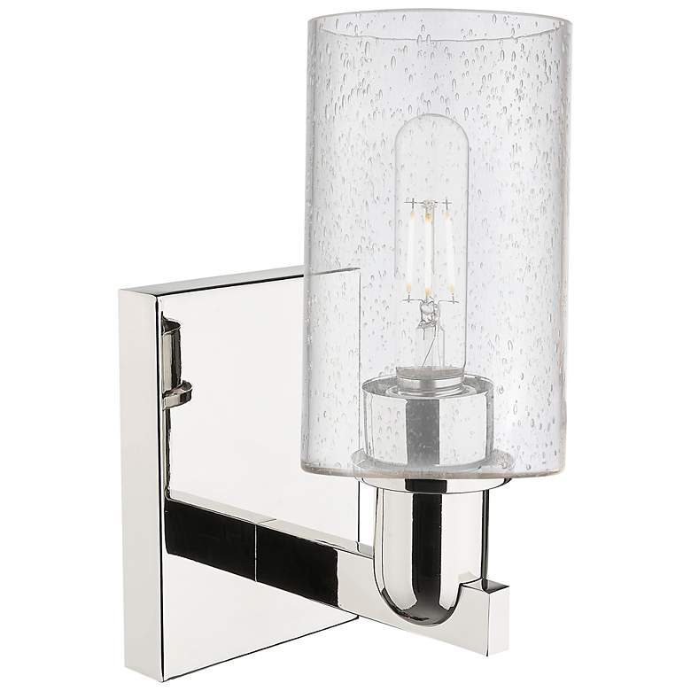 Image 2 Arcadia Clymer 11" High Polished Nickel Sconce With Seedy Shade more views
