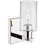 2_Arcadia Clymer 11" High Polished Nickel Sconce With Seedy Shade more views