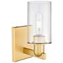 2_Arcadia Clymer 11" High Satin Gold Sconce With Clear Shade more views