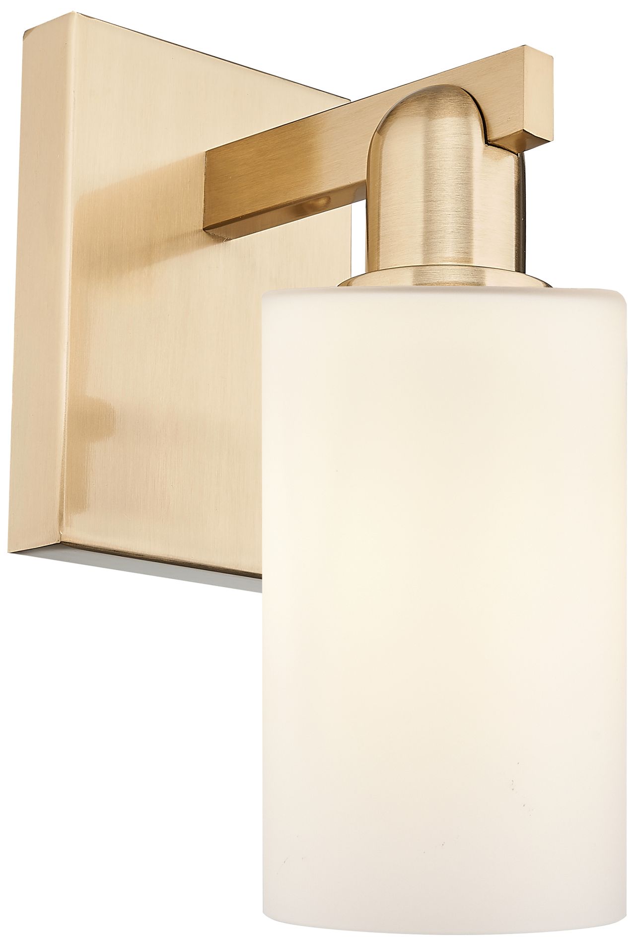 Arcadia Clymer 11" High Champagne Bronze Sconce With Matte White Shade