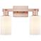 Arcadia Clymer 15"W 2 Light Copper Vanity Light With Matte White Shade