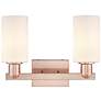 2_Arcadia Clymer 15"W 2 Light Copper Vanity Light With Matte White Shade more views