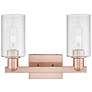 2_Arcadia Clymer 15"W 2 Light Copper Vanity Light With Seedy Shade more views