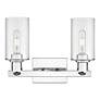 2_Arcadia Clymer 15"W 2 Light Polished Chrome Bath Light w/ Clear Shade more views