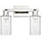 Arcadia Clymer 15"W 2 Light Polished Nickel Bath Light w/ Clear Shade