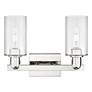 2_Arcadia Clymer 15"W 2 Light Polished Nickel Bath Light w/ Clear Shade more views