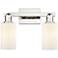 Arcadia Clymer 15"W 2-Lt Polished Nickel Vanity w/ Matte White Shade