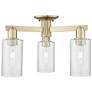 Arcadia Clymer 21"W 3 Light Brass Semi.Flush Mount With Seedy Shade