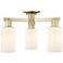 Arcadia Clymer 21"W 3 Light Brass Semi-Flush w/ Matte White Shade