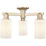 Arcadia Clymer 21"W 3 Light Bronze Semi-Flush w/ Matte White Shade