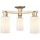 Arcadia Clymer 21"W 3 Light Bronze Semi-Flush w/ Matte White Shade