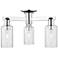 Arcadia Clymer 21"W 3 Light Chrome Semi.Flush Mount w/ Seedy Shade