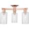 Arcadia Clymer 21"W 3 Light Copper Semi.Flush Mount With Seedy Shade