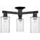 Arcadia Clymer 21"W 3 Light Matte Black Semi-Flush w/ Clear Shade