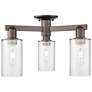 Arcadia Clymer 21"W 3 Light Oiled Bronze Semi-Flush w/ Clear Shade