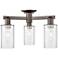 Arcadia Clymer 21"W 3 Light Oiled Bronze Semi-Flush w/ Clear Shade