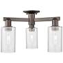 Arcadia Clymer 21"W 3 Light Oiled Bronze Semi-Flush w/ Seedy Shade