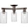 Arcadia Clymer 21"W 3 Light Oiled Bronze Semi-Flush w/ Seedy Shade