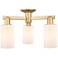 Arcadia Clymer 21"W 3-Lt Brushed Brass Semi-Flush w/ Matte White Shade