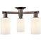 Arcadia Clymer 21"W 3-Lt Oiled Bronze Semi-Flush w/ Matte White Shade