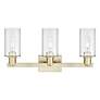 2_Arcadia Clymer 23"W 3 Light Antique Brass Bath Light With Clear Shade more views