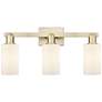 1_Arcadia Clymer 23"W 3 Light Brass Vanity Light With Matte White Shade