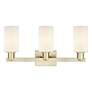 2_Arcadia Clymer 23"W 3 Light Brass Vanity Light With Matte White Shade more views