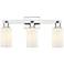Arcadia Clymer 23"W 3 Light Chrome Vanity Light w/ Matte White Shade