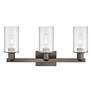 2_Arcadia Clymer 23"W 3 Light Oiled Bronze Vanity Light w/ Clear Shade more views