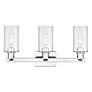2_Arcadia Clymer 23"W 3 Light Polished Chrome Bath Light w/ Clear Shade more views
