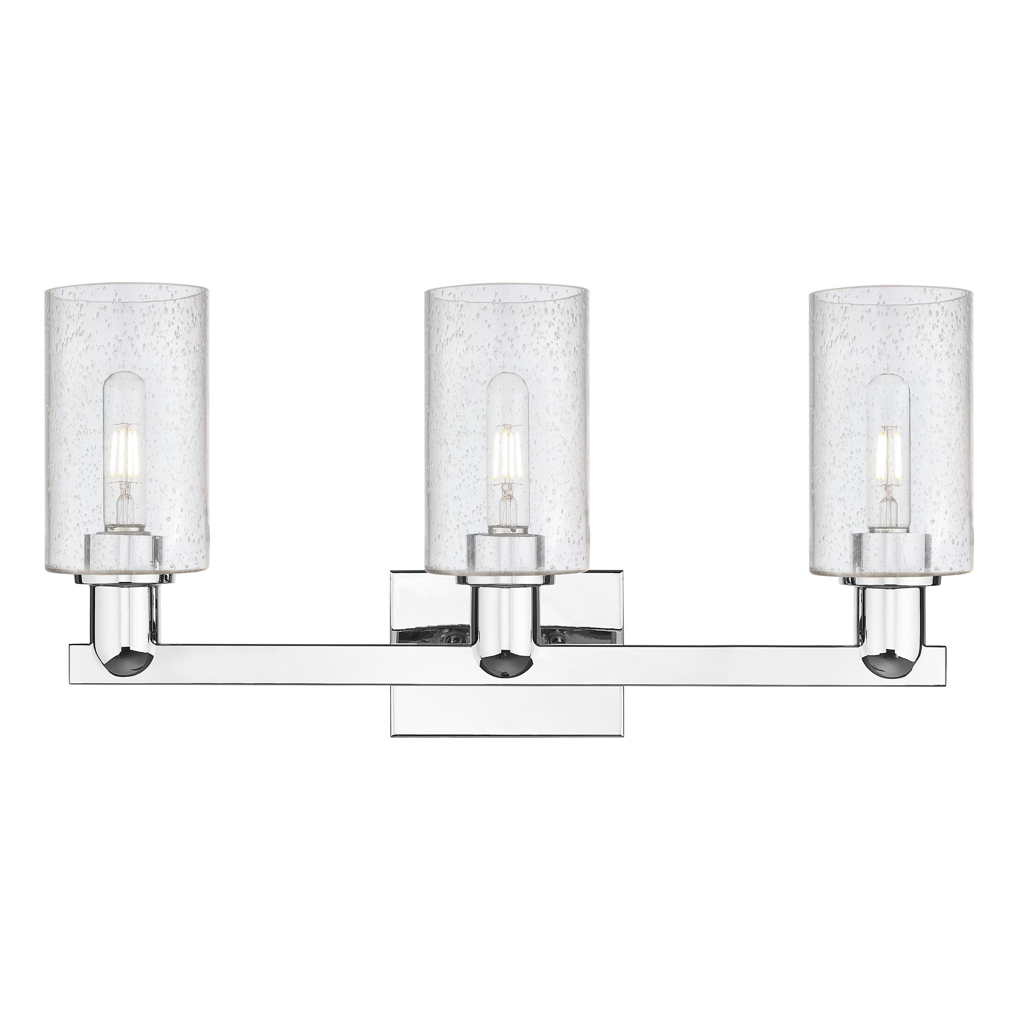 Image 2 Arcadia Clymer 23"W 3 Light Polished Chrome Bath Light w/ Seedy Shade more views