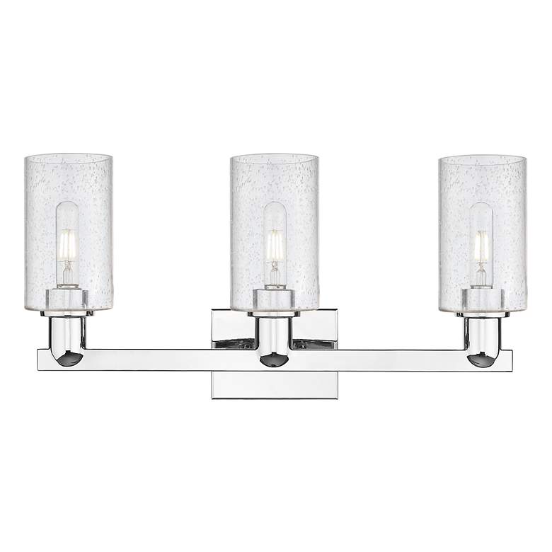 Image 2 Arcadia Clymer 23"W 3 Light Polished Chrome Bath Light w/ Seedy Shade more views