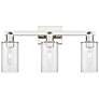 1_Arcadia Clymer 23"W 3 Light Polished Nickel Bath Light w/ Clear Shade