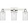Arcadia Clymer 23"W 3 Light Polished Nickel Bath Light w/ Clear Shade