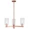 Arcadia Clymer 26"W 3 Light Copper Stem Hung Chandelier w/ Seedy Shade