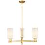 Arcadia Clymer 26"W 3 Light Gold Stem Chandelier w/ Matte White Shade